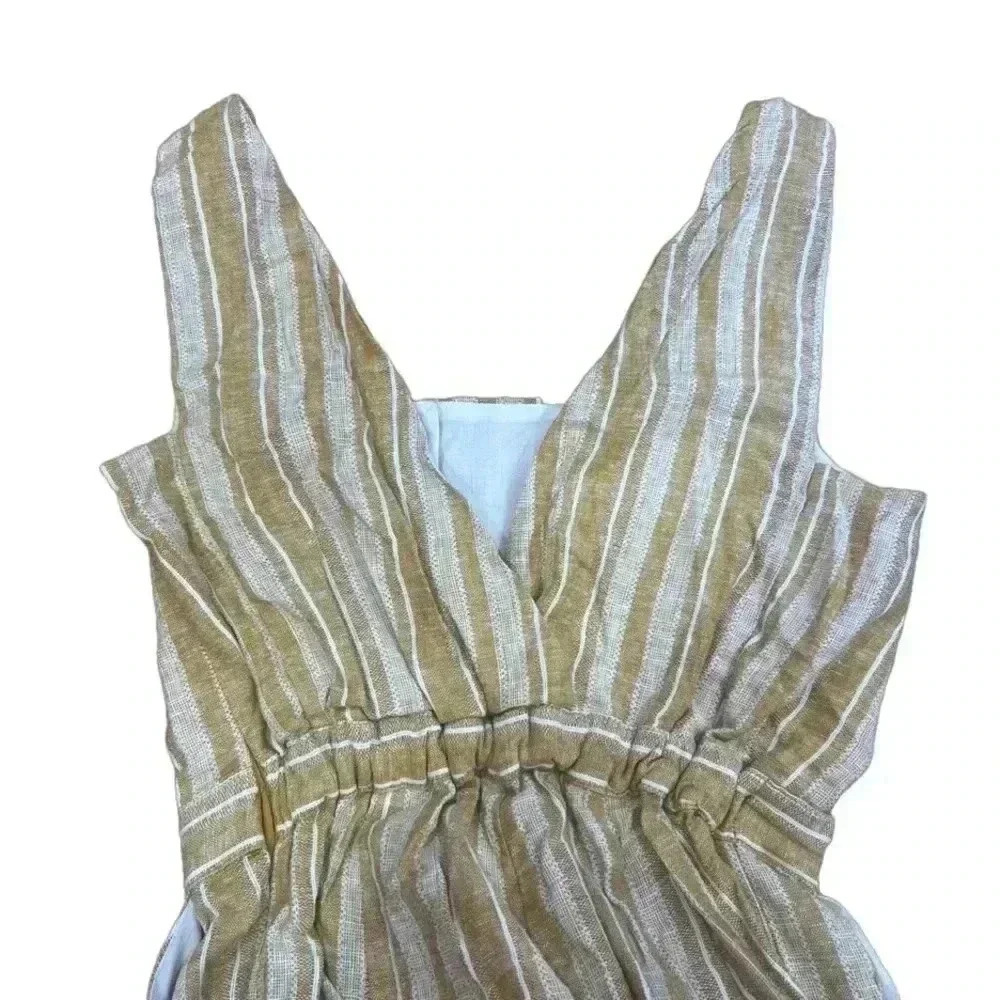 Indigo Rein Linen Blend Marigold Yellow Jumper Romper NWT Size Small. - Picture 3 of 4